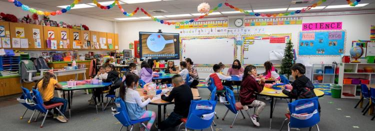 busy classroom full of students